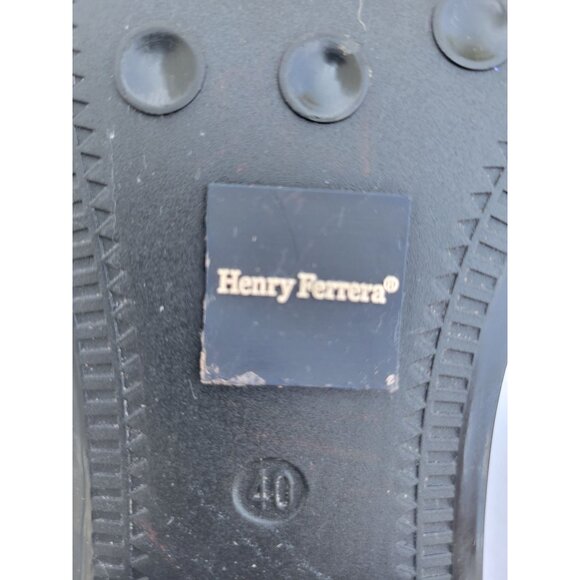 Henry Ferrera Chelsea Rain ANKLE Boots BOOTIES BLACK RUBBER WOMEN'S WOMAN'S 9 40 - Picture 10 of 16